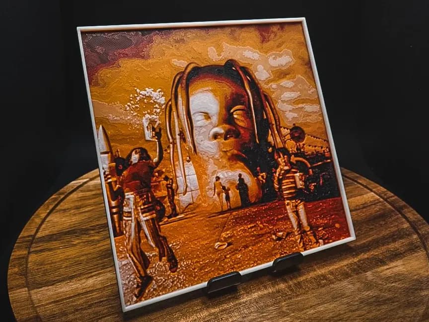 Travis Scott – Astroworld (HueForge) by HugheCraft HueForge model: Travis Scott – Astroworld (HueForge) by HugheCraft