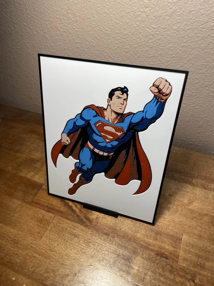 Superman by Cloudy Nostalgia HueForge model: Superman by Cloudy Nostalgia