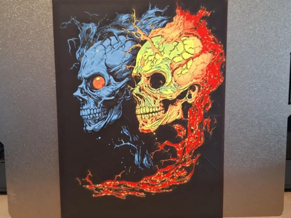 The skulls of fire and ice - hueforge by 3dGlow HueForge model: The skulls of fire and ice - hueforge by 3dGlow