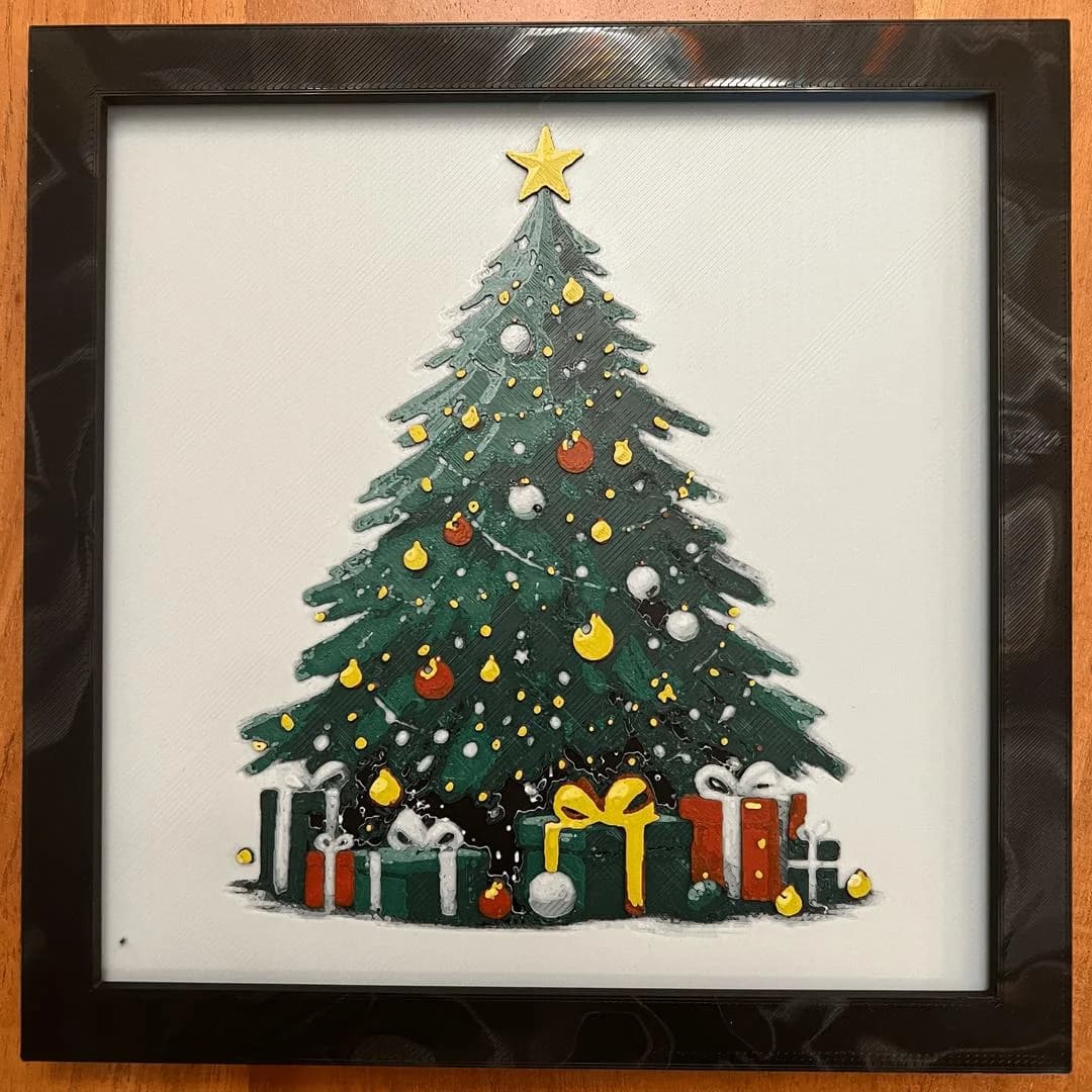 Christmas Tree(Multi-Colored) by JustBe 3D Printing HueForge model: Christmas Tree(Multi-Colored) by JustBe 3D Printing