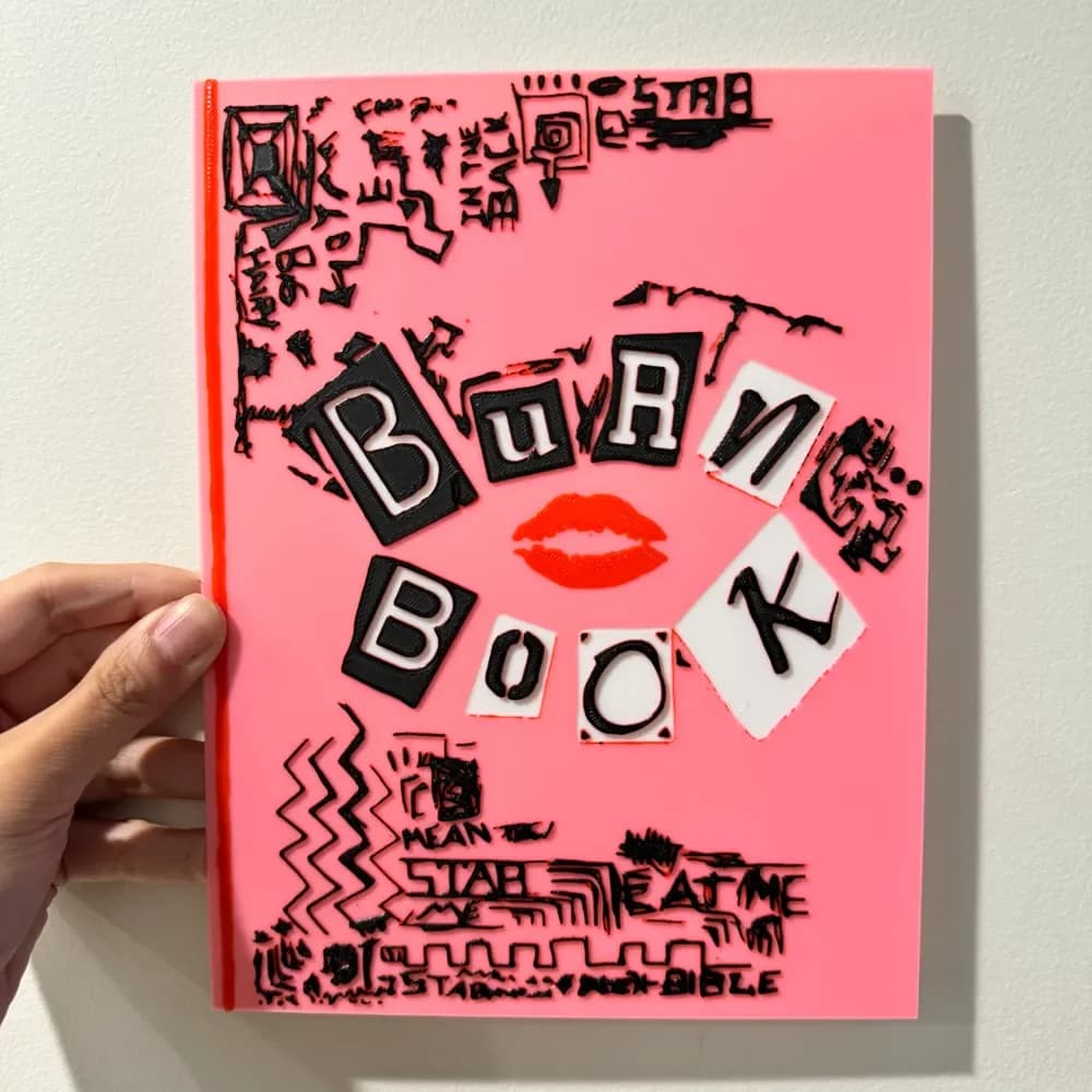 Mean Girls Burn Book - HueForge Print by cyanidesugar HueForge model: Mean Girls Burn Book - HueForge Print by cyanidesugar