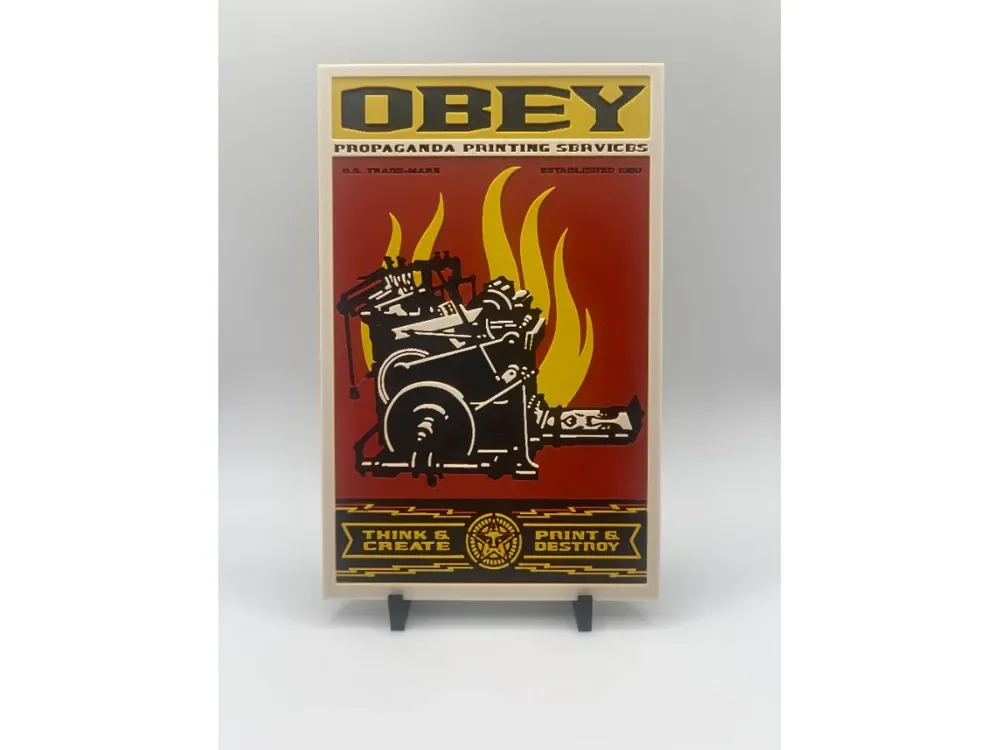 Shepard Fairey-inspired Print and Destroy HueForge Shepard Fairey-inspired Print and Destroy HueForge