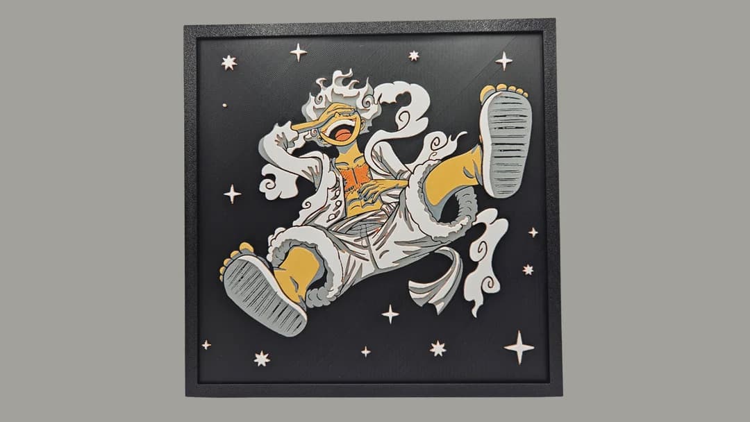 Gear 5 Luffy (One Piece) by BusyKikiBee HueForge model: Gear 5 Luffy (One Piece) by BusyKikiBee