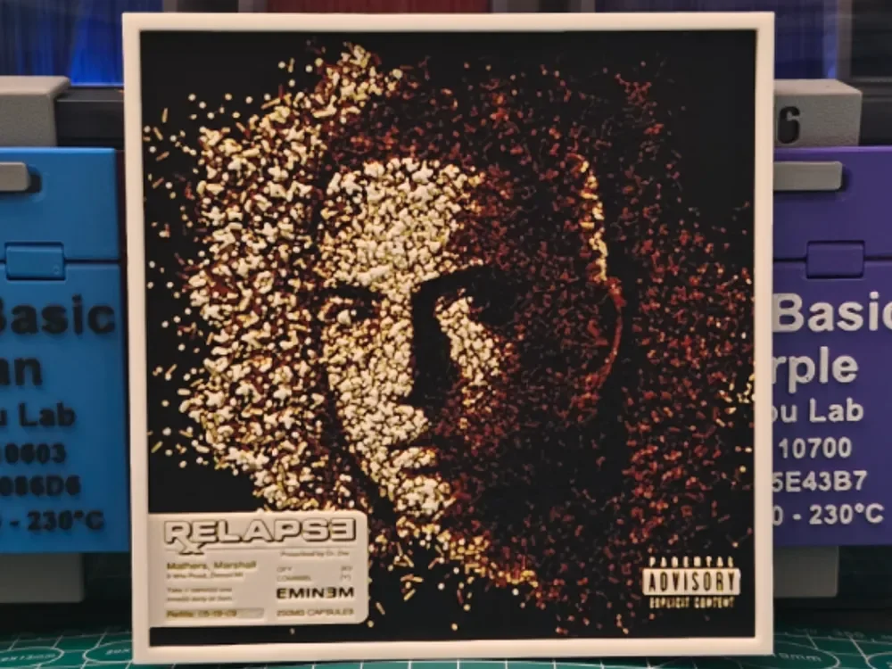 Eminem "Relapse" Album - Hueforge Art by Lumpy3D HueForge model: Eminem "Relapse" Album - Hueforge Art by Lumpy3D
