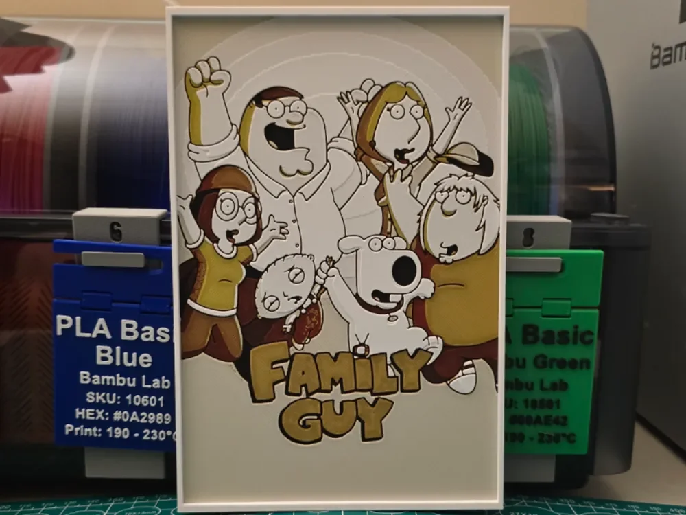 Family Guy Poster - Hueforge Art by Lumpy3D HueForge model: Family Guy Poster - Hueforge Art by Lumpy3D