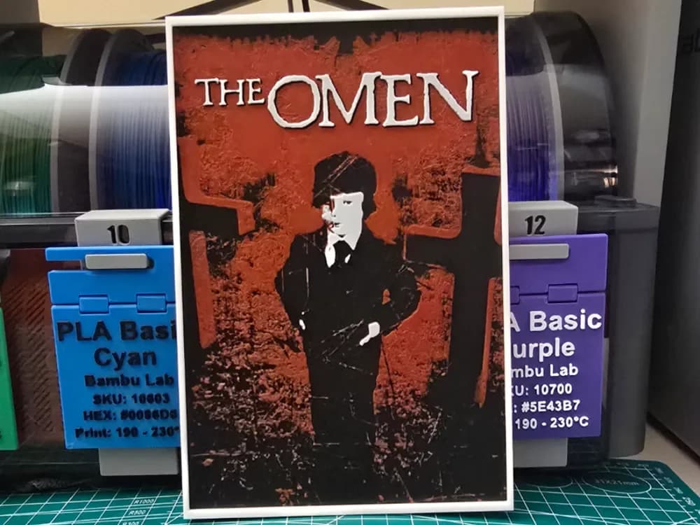The Omen Movie Poster - Hueforge Art by Lumpy3D HueForge model: The Omen Movie Poster - Hueforge Art by Lumpy3D
