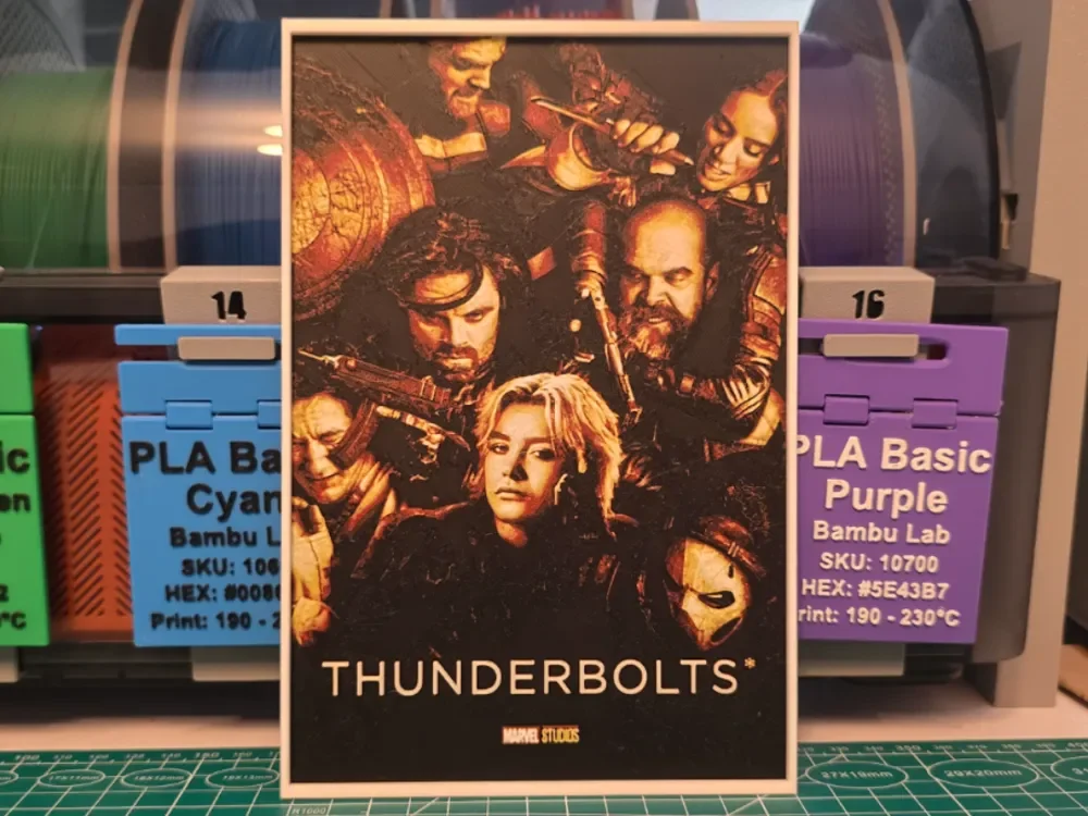 Thunderbolts Movie Poster – Hueforge Art by Lumpy3D HueForge model: Thunderbolts Movie Poster – Hueforge Art by Lumpy3D