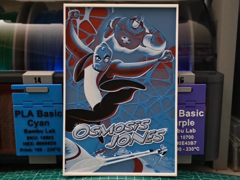 HueForge model: Osmosis Jones Movie Poster - Hueforge Art by Lumpy3D