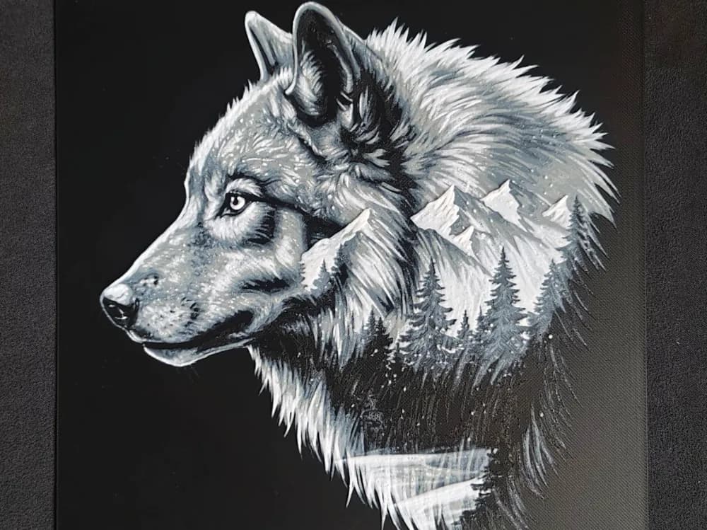 Wolf art HueForge Wolf art HueForge