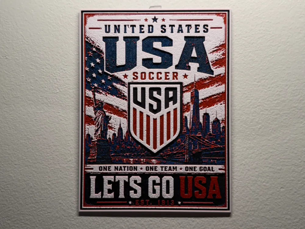 Team USA Soccer Poster Style HueForge Team USA Soccer Poster Style HueForge