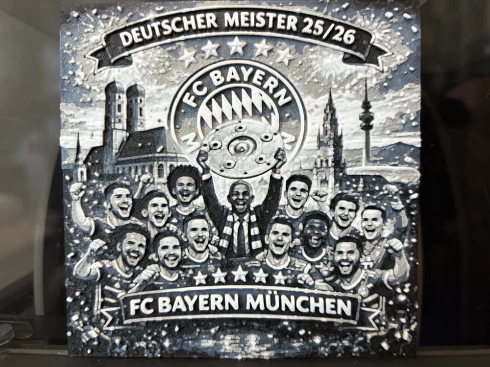 FC Bayern München German Champion Caricature by Reeftank&more HueForge model: FC Bayern München German Champion Caricature by Reeftank&more