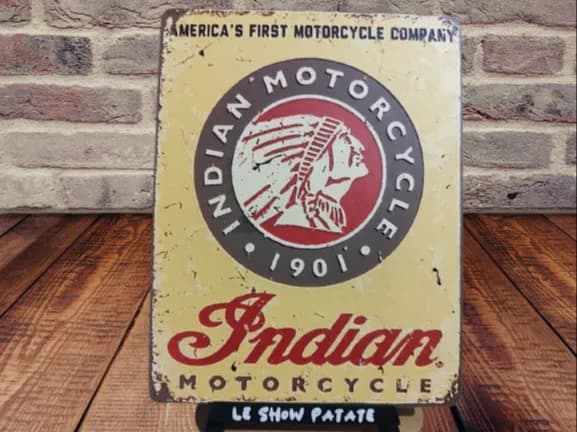Plaque vintage Indian Motorcycle Hueforge by leshowpatate HueForge model: Plaque vintage Indian Motorcycle Hueforge by leshowpatate