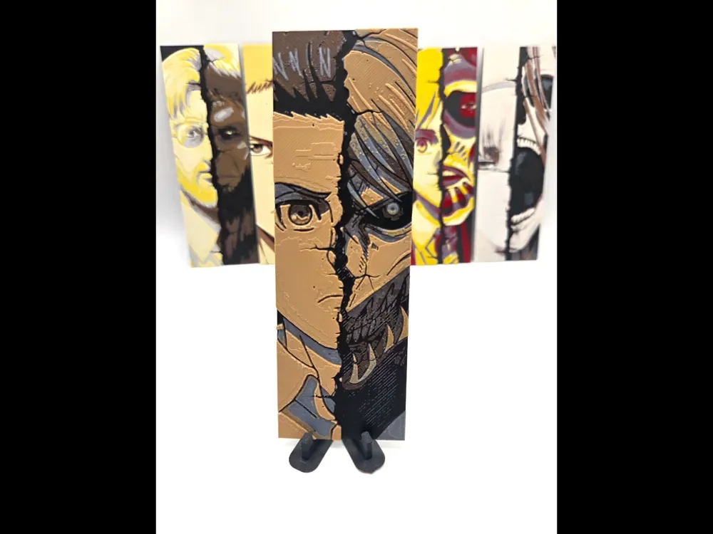 Attack on Titan 50x150mm bookmark, Marcel by MythicHue's HueForge model: Attack on Titan 50x150mm bookmark, Marcel by MythicHue's
