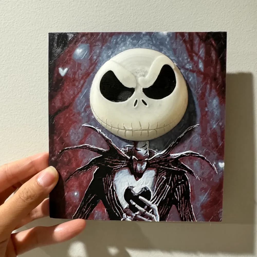 Jack Skellington Pop Out Print - Print in Place Hueforge Hybrid by cyanidesugar HueForge model: Jack Skellington Pop Out Print - Print in Place Hueforge Hybrid by cyanidesugar