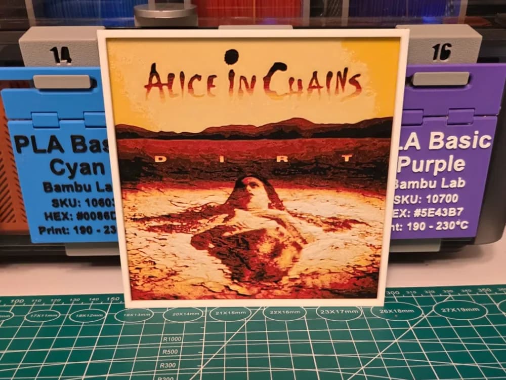 Alice In Chains "Dirt" Album - Hueforge Art by Lumpy3D HueForge model: Alice In Chains "Dirt" Album - Hueforge Art by Lumpy3D