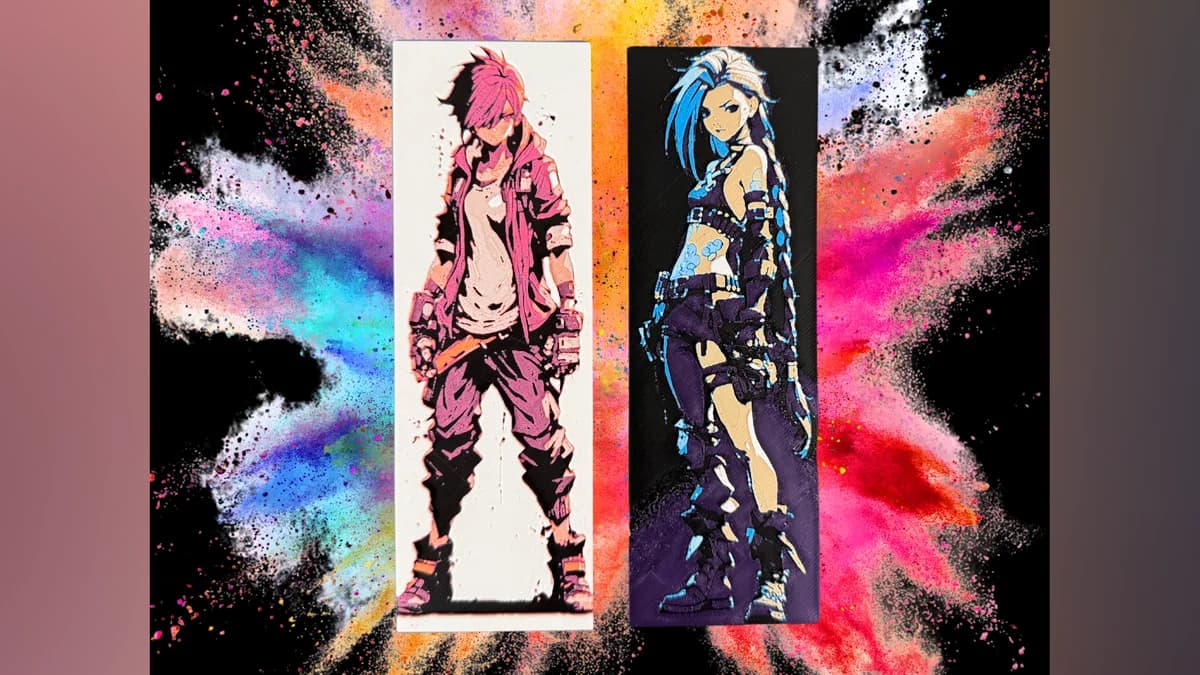 Arcane Bookmarks - Jinx & Vi by Canadian Gamer HueForge model: Arcane Bookmarks - Jinx & Vi by Canadian Gamer