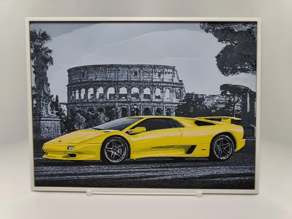 Lamborghini Diablo - Hueforge by BeaN HueForge model: Lamborghini Diablo - Hueforge by BeaN