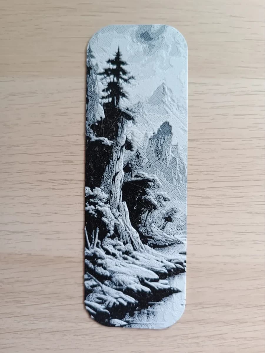 Mountain River 1 Bookmark by Atrus Design HueForge model: Mountain River 1 Bookmark by Atrus Design