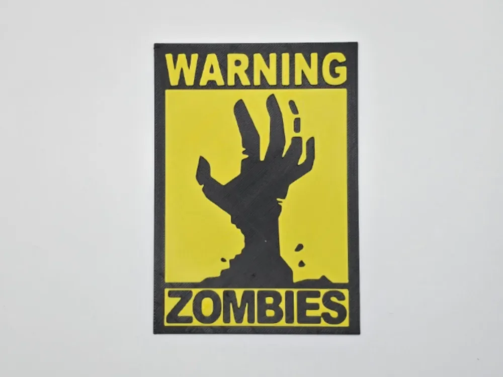 Sign Warning Zombies by Kactus Fpv HueForge model: Sign Warning Zombies by Kactus Fpv