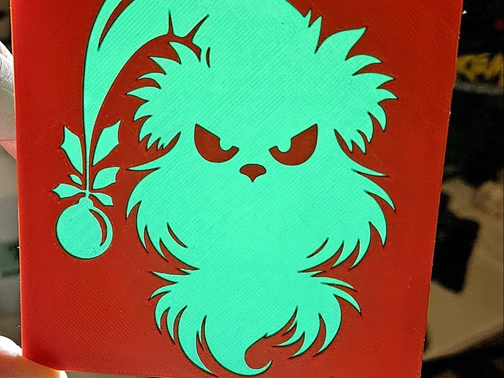 Christmas Grinch with bonus effect by Mano's 3d_Art HueForge model: Christmas Grinch with bonus effect by Mano's 3d_Art