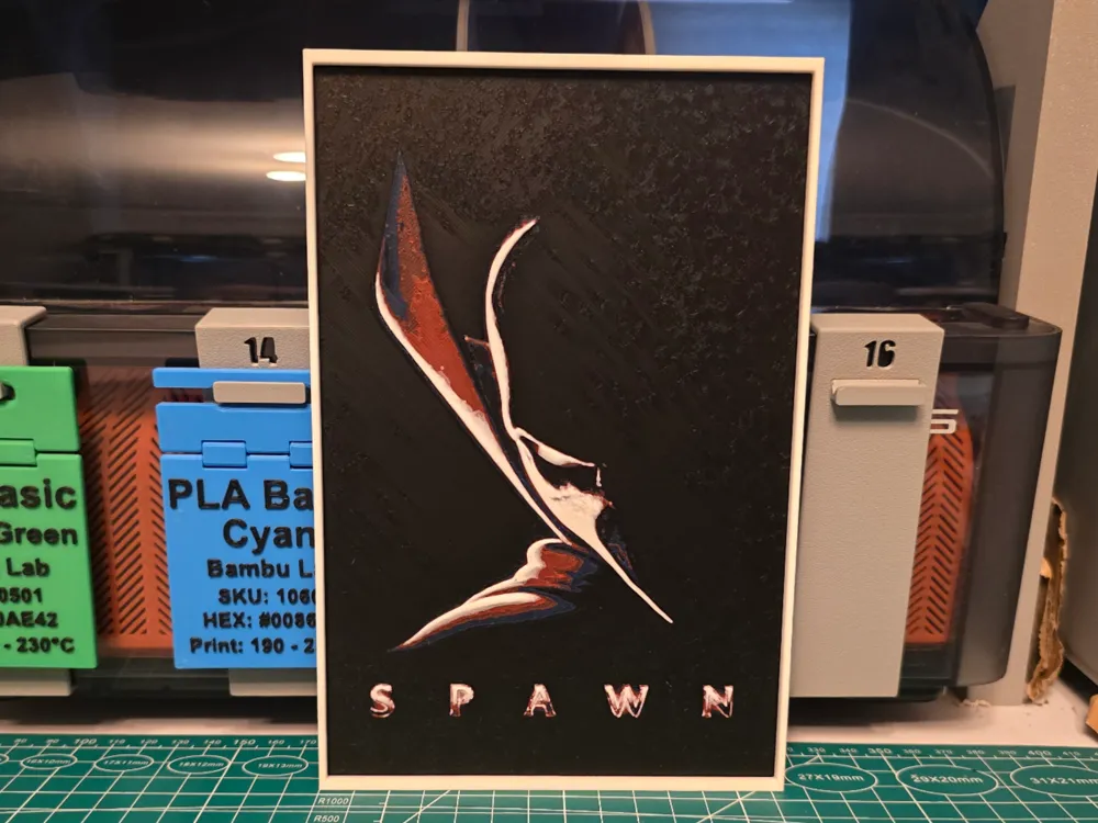 Spawn Movie Poster - Hueforge Art by Lumpy3D HueForge model: Spawn Movie Poster - Hueforge Art by Lumpy3D
