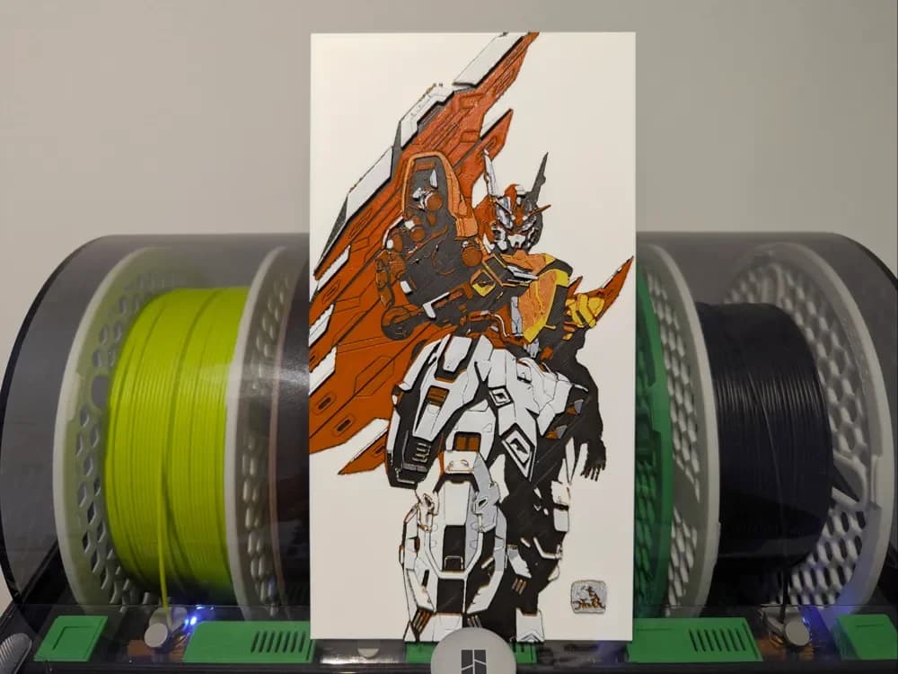 Moon Gundam Hueforge (Art by Ippeigyoubu) by Razel HueForge model: Moon Gundam Hueforge (Art by Ippeigyoubu) by Razel