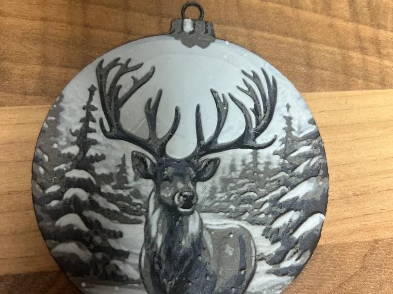 Christmas reindeer bauble decoration by Leafy HueForge model: Christmas reindeer bauble decoration by Leafy