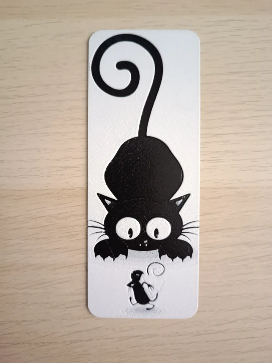Cat and Mouse Bookmark by Atrus Design HueForge model: Cat and Mouse Bookmark by Atrus Design