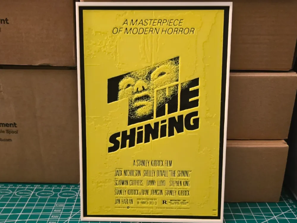 The Shining Movie Poster - Hueforge Art by Lumpy3D HueForge model: The Shining Movie Poster - Hueforge Art by Lumpy3D