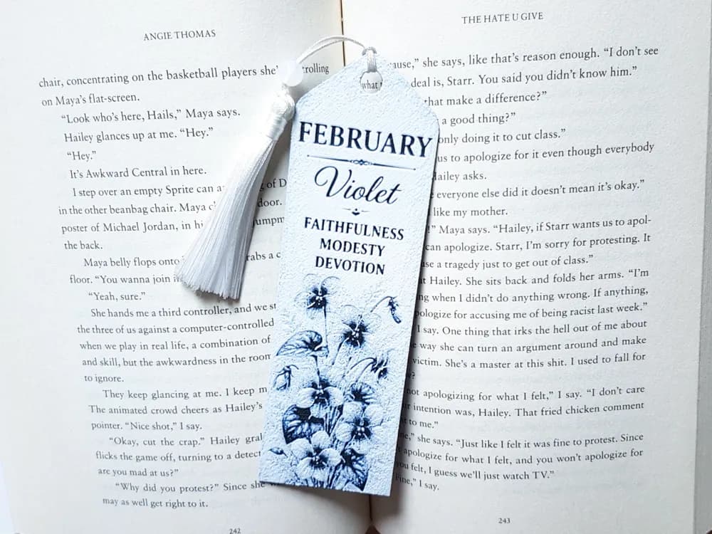 Bookmark, February Flower, Birth Month Bookmark, February Flower, Birth Month