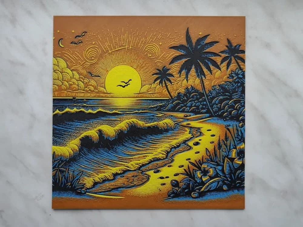 HueForge model: Sunset Beach Painting - Hueforge by BeaN