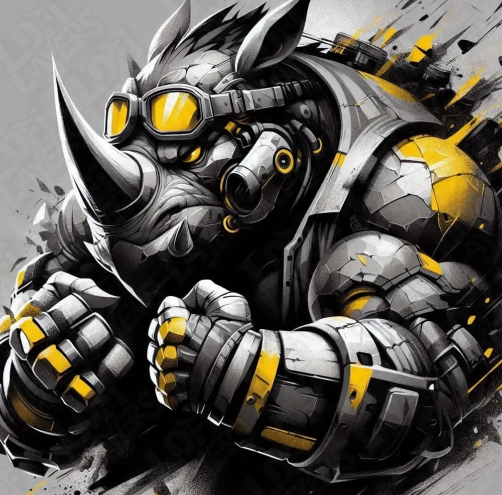 Rocksteady from TMNT Hueforge by LoFi Layers HueForge model: Rocksteady from TMNT Hueforge by LoFi Layers