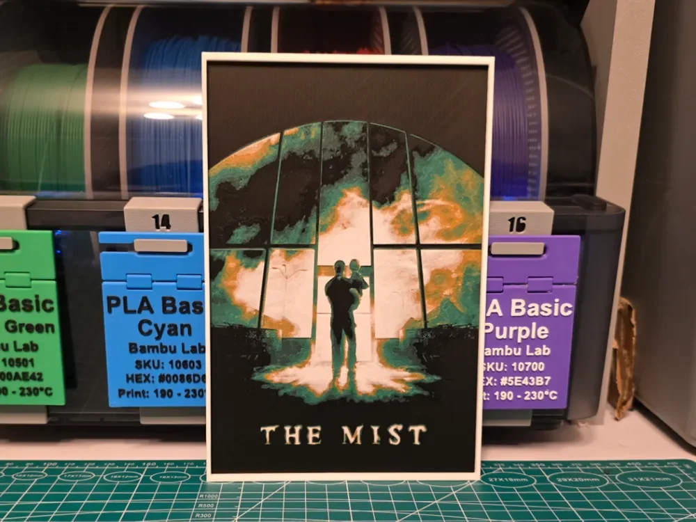 The Mist Movie Poster - Hueforge Art by Lumpy3D HueForge model: The Mist Movie Poster - Hueforge Art by Lumpy3D