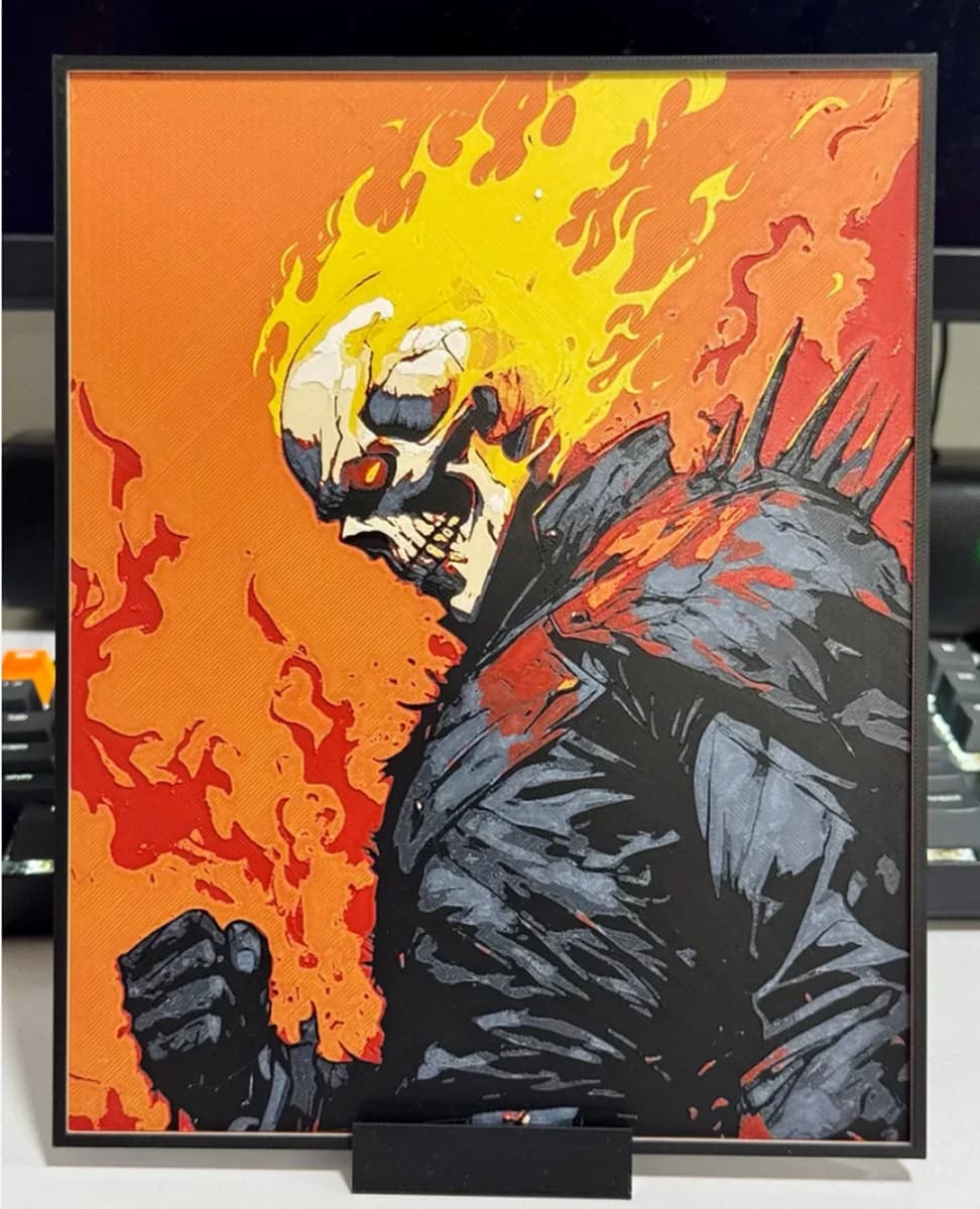 Ghost Rider by Strata Prints HueForge model: Ghost Rider by Strata Prints