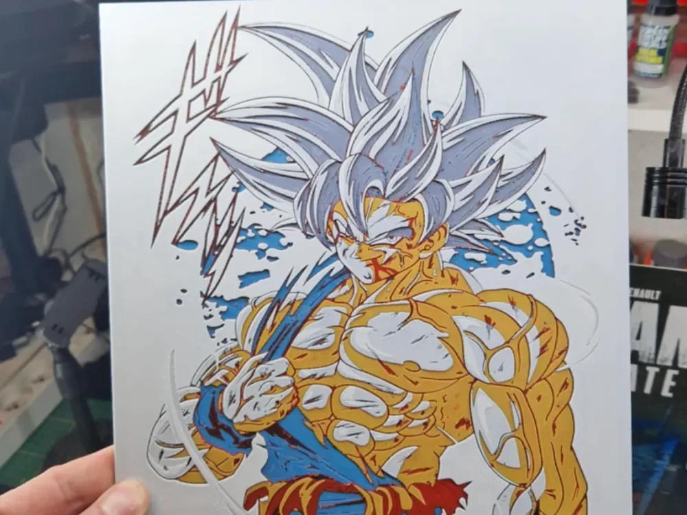 Dragon Ball Hueforge - Goku Ultra Instinct by Dakiren HueForge model: Dragon Ball Hueforge - Goku Ultra Instinct by Dakiren