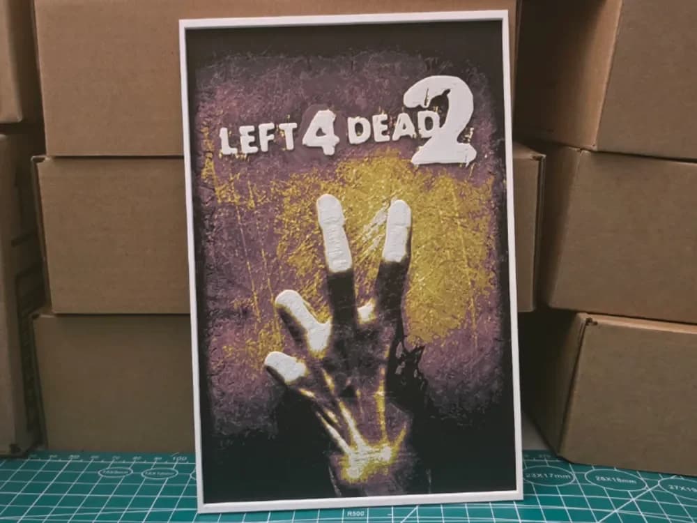 Left 4 Dead 2 Poster - Hueforge Art by Lumpy3D HueForge model: Left 4 Dead 2 Poster - Hueforge Art by Lumpy3D