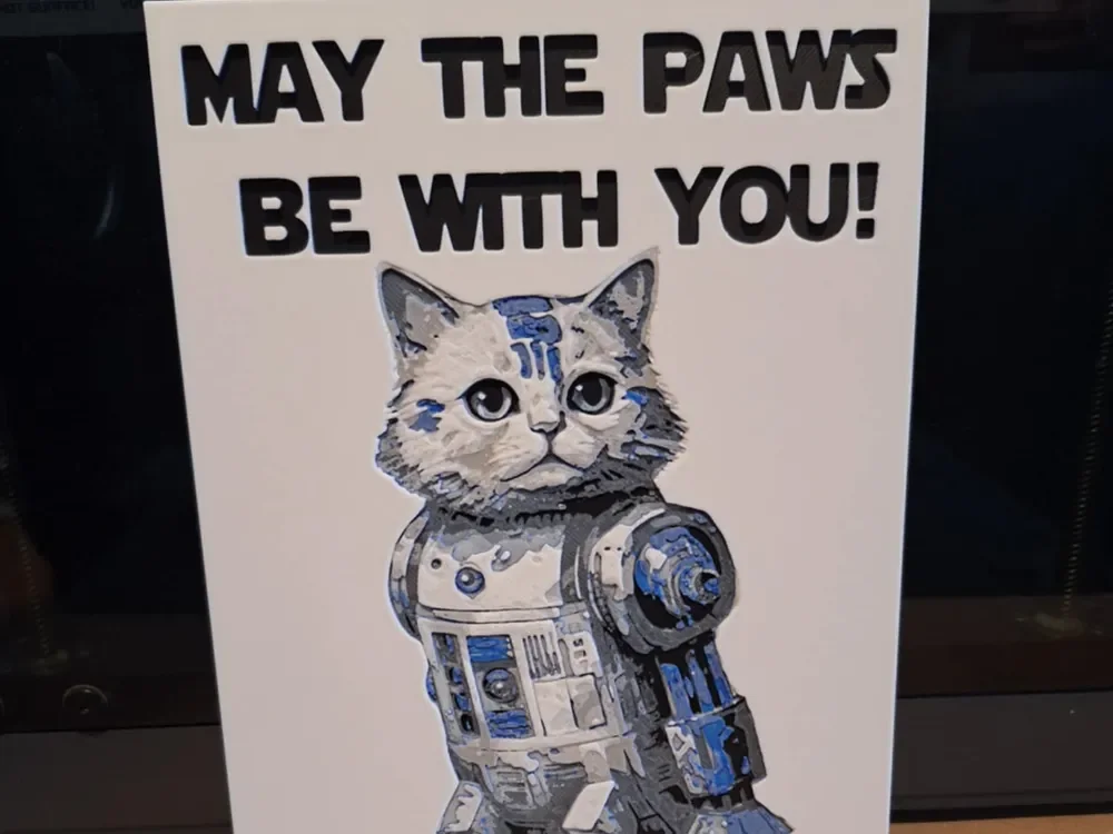 Star wars inspired - r2d2 cat - Hueforge by 3dGlow HueForge model: Star wars inspired - r2d2 cat - Hueforge by 3dGlow