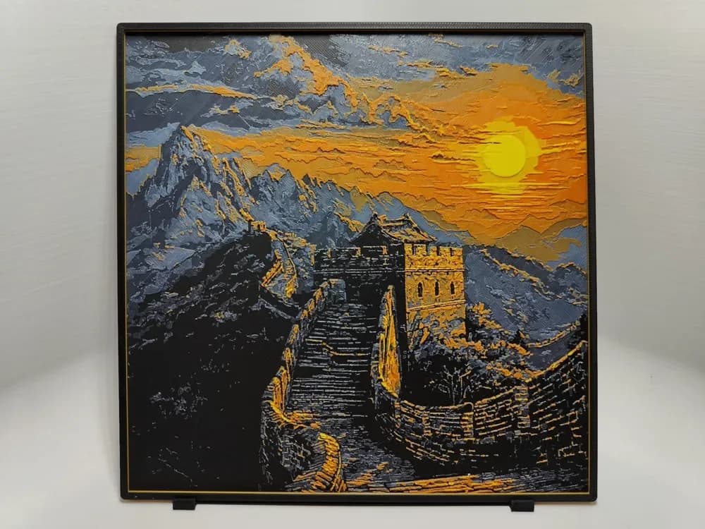 Great Wall of China Sunset - Hueforge by BeaN HueForge model: Great Wall of China Sunset - Hueforge by BeaN