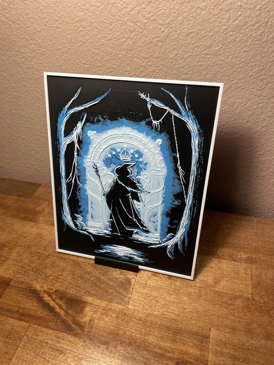 Gandalf Doors of Durin by Cloudy Nostalgia HueForge model: Gandalf Doors of Durin by Cloudy Nostalgia