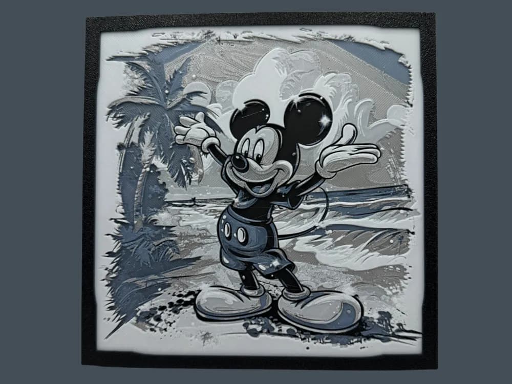 HueForge model: Mickey Mouse on the beach - Disney Hueforge by Canadian Gamer