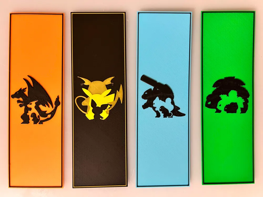 Bookmark - Pokemon Evolution Set: Color Background by 3djd HueForge model: Bookmark - Pokemon Evolution Set: Color Background by 3djd