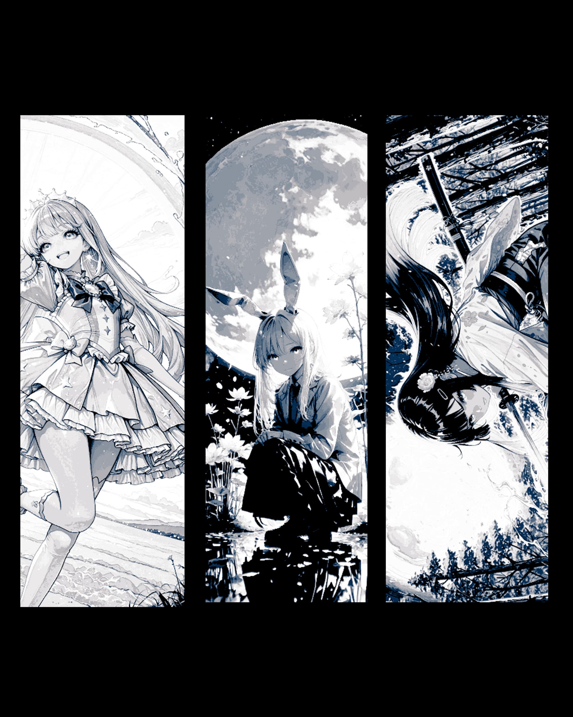 Fantasy bookmarks of Anime Girls for Summer Reading Fantasy bookmarks of Anime Girls for Summer Reading