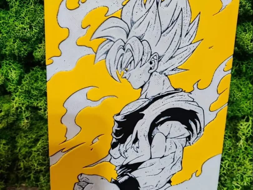 Omega goku 1 by Garuda3D HueForge model: Omega goku 1 by Garuda3D