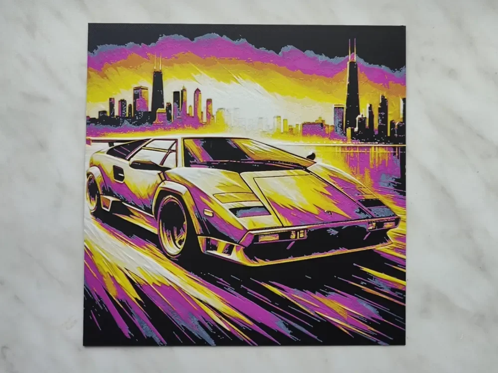 Lamborghini Countach - Hueforge by BeaN HueForge model: Lamborghini Countach - Hueforge by BeaN