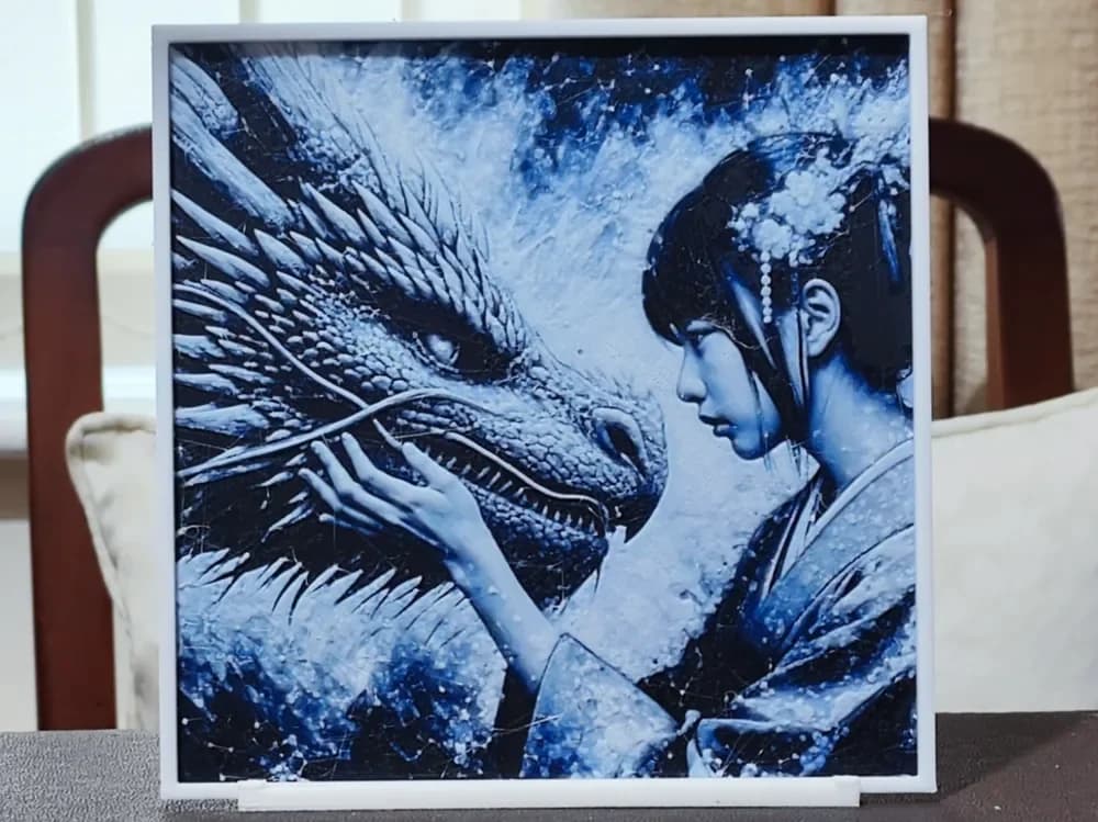 HueForge model: The Love Of The Dragon - HueForge 3 Color by BoDad