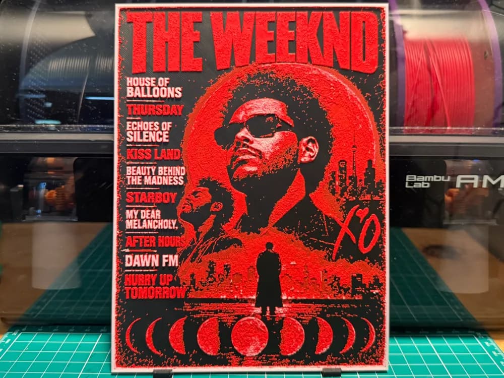 The Weeknd Poster by liv_3d HueForge model: The Weeknd Poster by liv_3d