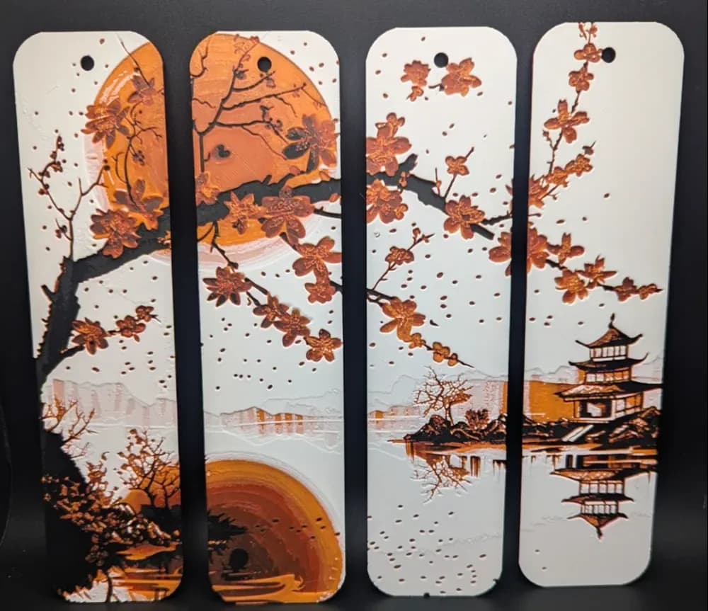 Tranquility Hueforge bookmarks set by the_bearded_jedi HueForge model: Tranquility Hueforge bookmarks set by the_bearded_jedi