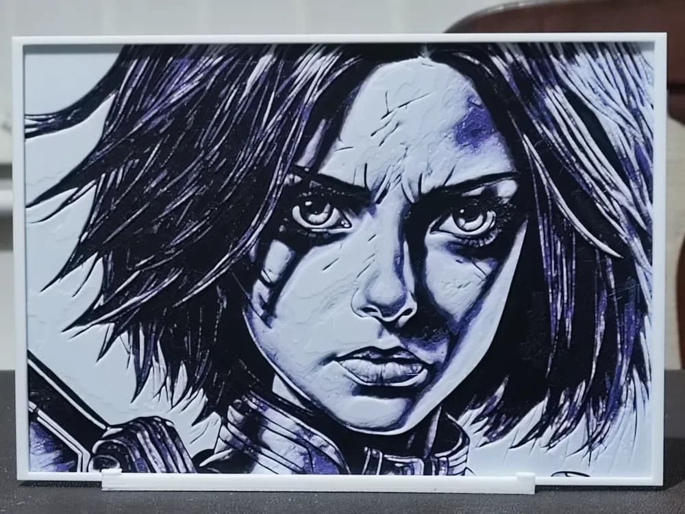 Alita Battle Angel - HueForge 3 Color by BoDad HueForge model: Alita Battle Angel - HueForge 3 Color by BoDad