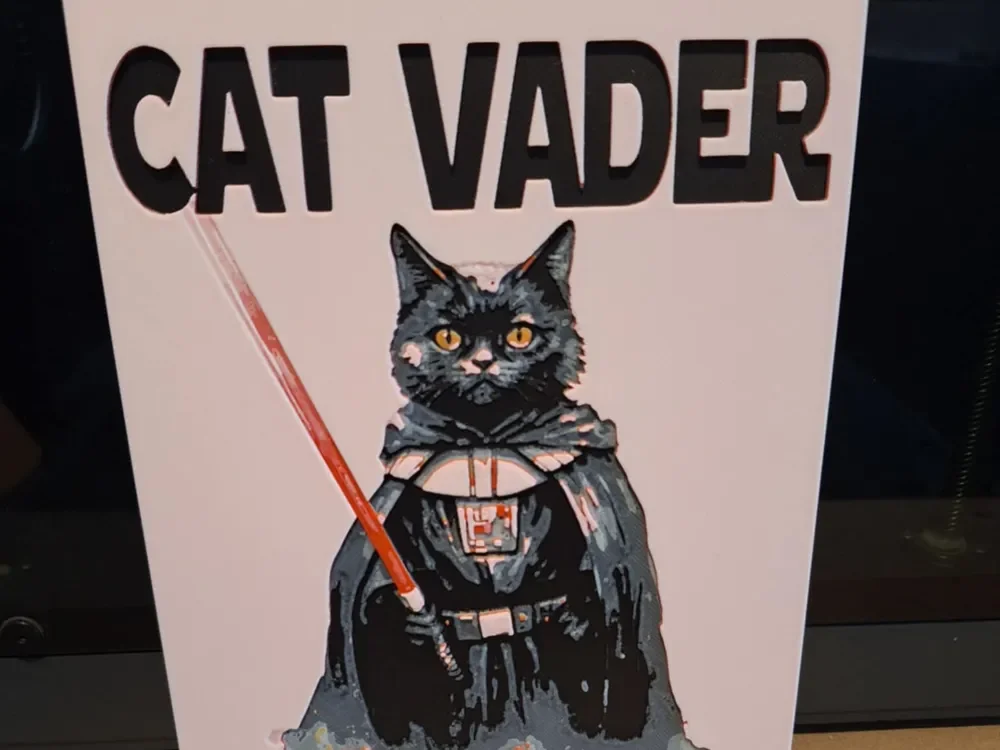 Star wars inspired - Cat Vader -Hueforge by 3dGlow HueForge model: Star wars inspired - Cat Vader -Hueforge by 3dGlow