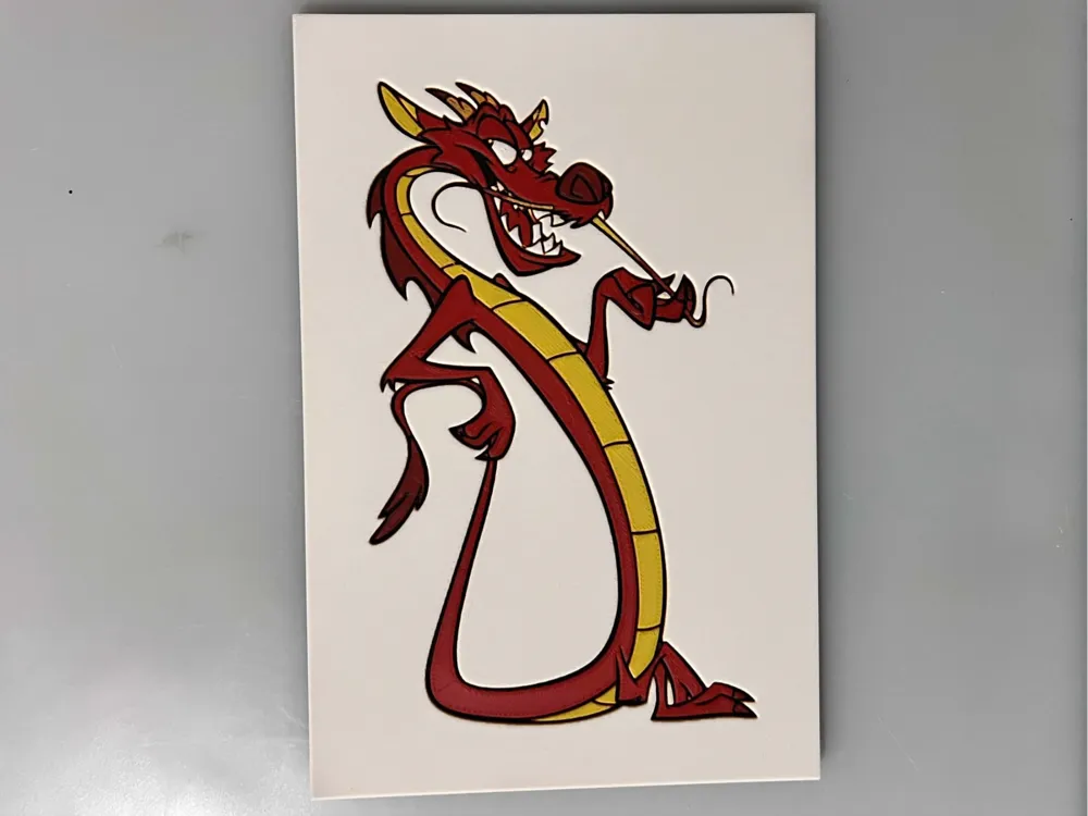 Mulan Mushu by 3djd HueForge model: Mulan Mushu by 3djd